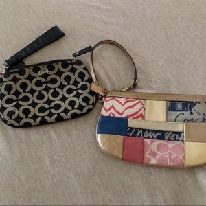 Bundle Coach wristlets- black & white, patchwork